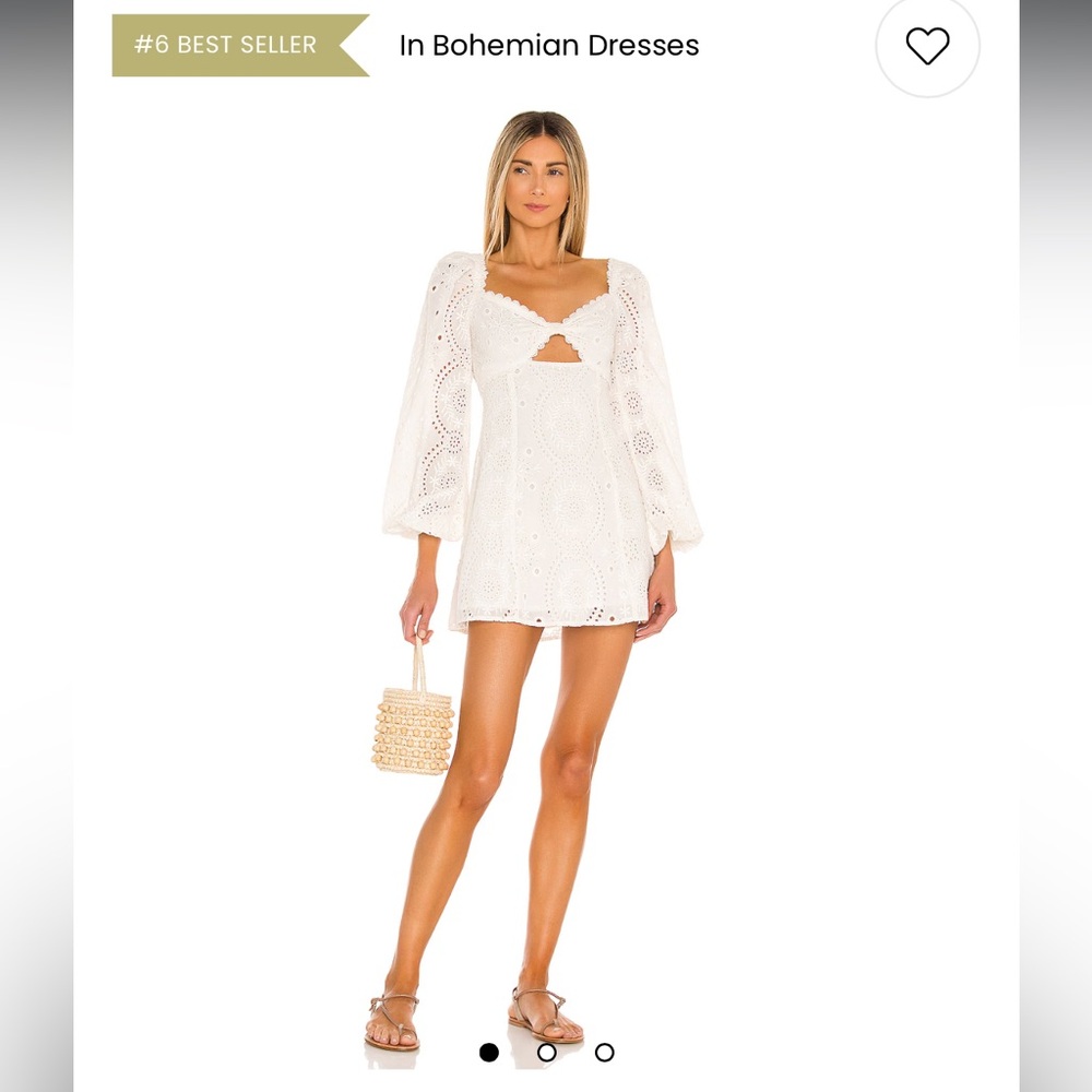 Majorelle Revolve Lizzy Mini Dress in Ivory Eyelet Small